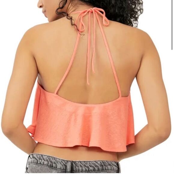 Free People Long Weekend Knit Halter Tank in Watermelon - Picture 2 of 10